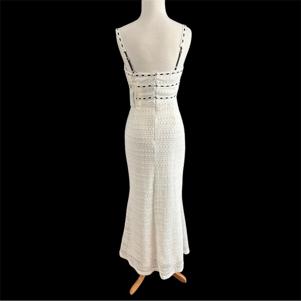 Selfie Leslie Indikah Black White Delicate Femme Knit Ribbon Trim Maxi Dress S - Picture 5 of 8